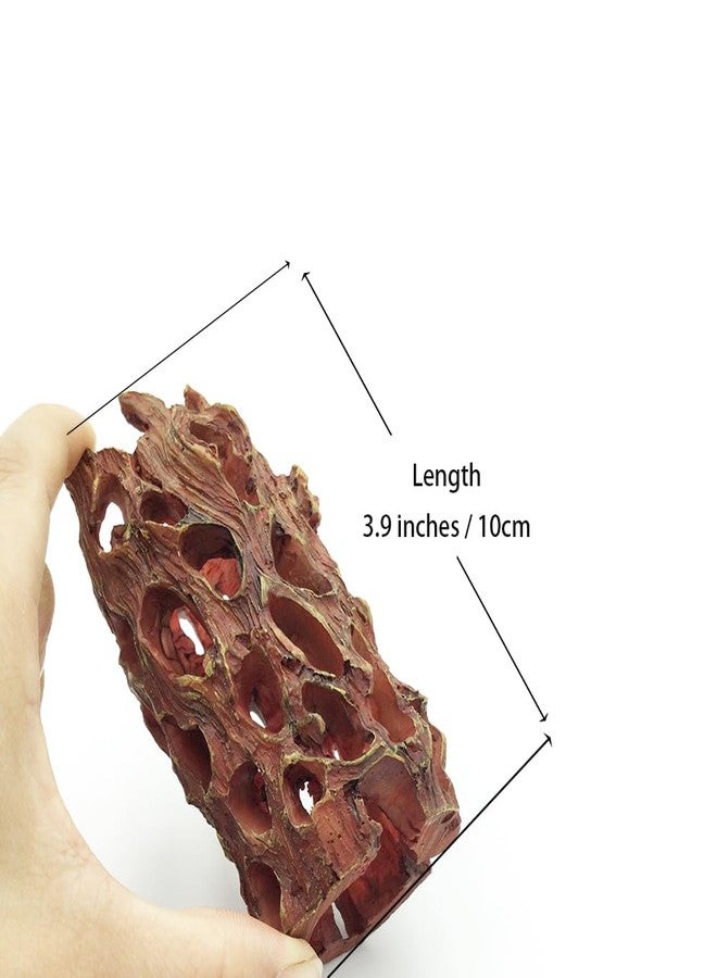 Shelltech Shrimp Hideout Resin Aquarium Decorations Hollow Log Hideaway for Shrimp, Mini Fish, Lizard, Gecko (Dark Brown, Mini) - Image 2